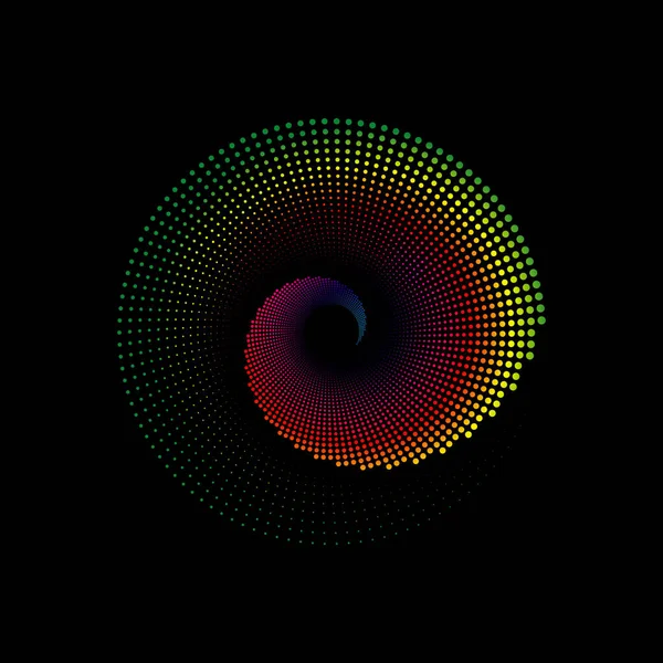 Спиральный Полутоновый Дизайн Логотипа Круглые Точки Текстуры Геометрические Art Пунктирные — стоковый вектор
