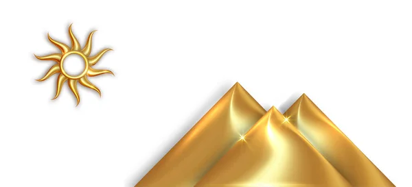 Символы Древнего Египта Старом Золотом Стиле Бог Солнца Пирамиды Векторная — стоковый вектор