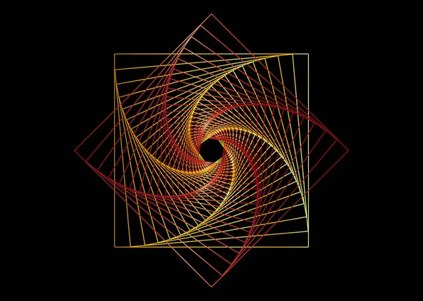 Spirallinie Zeichnung Bunten Mandala Heilige Geometrie Logo Design Element Geometrisch — Stockvektor