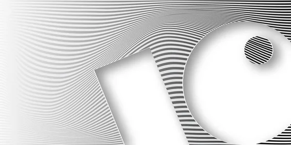 Bannière Onde Abstraite Rayé Géométrique Blanc Gris Fond Dégradé Couleur — Image vectorielle
