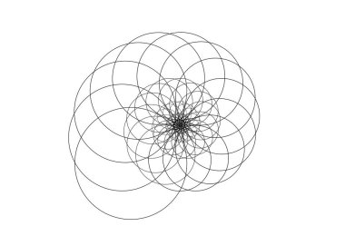 Salyangoz spiral logosu. Siyah halkalar içeren deniz kabuğu. Spiral çizgiler element fraktal sanat, vektör illüstrasyonu beyaz arkaplanda izole 