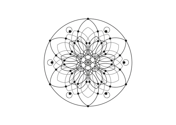 Livlinjens Blomma Symbol Helig Geometri Geometrisk Mystisk Mandala Alkemi Esoterisk — Stock vektor