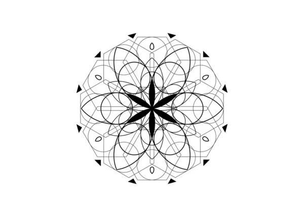 Símbolo Flor Vida Geometria Sagrada Ícone Logotipo Mandala Mística Geométrica — Vetor de Stock