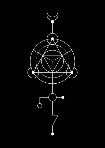 Heilige Geometrie Abstrakte Mystische Zeichen Merkaba Dünne Linie Geometrisches Dreieck — Stockvektor