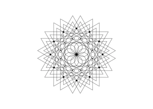 Helig Geometri Frö Liv Logotypikon Geometrisk Mystisk Mandala Alkemi Esoterisk — Stock vektor