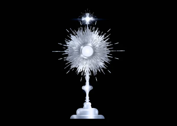 Срібний Остенсоріум Використовується Римо Католицькій Старій Католицькій Англіканській Церемоніях Благословення — стоковий вектор