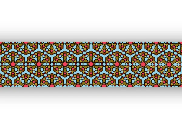 Sömlöst Islamiskt Mönster Gränskonstens Persiska Motiv Ramadan Banner Arabiska Mosaik — Stock vektor