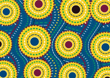 Afrika Balmumu Yazdırma Kumaşı, Etnik el yapımı süs, Etnik ve kabile motifleri geometrik elementler. Vektör dokusu, afro tekstil Ankara moda tarzı. Pareo elbise, batik stili.