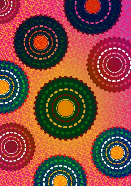 Tissu African Wax Print Ornement Ethnique Fait Main Pour Votre — Image vectorielle