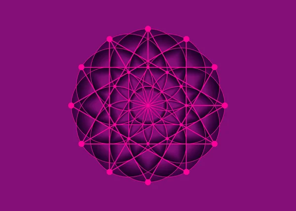 Flor Vida Símbolo Metatrón Merkaba Geometría Sagrada Icono Del Logotipo — Archivo Imágenes Vectoriales