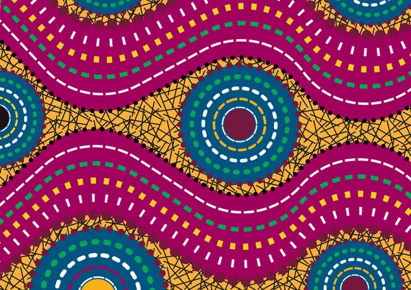 African Wax Print Stoff Ethnische Handgefertigte Ornamente Für Ihr Design — Stockvektor