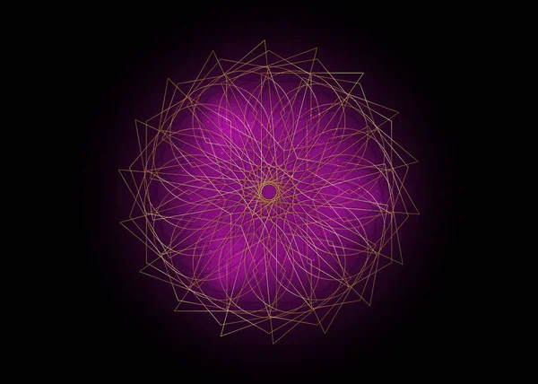 Ouro Flor Sagrada Geometria Logo Business Mandala Geométrica Mistica Alquimia — Vetor de Stock