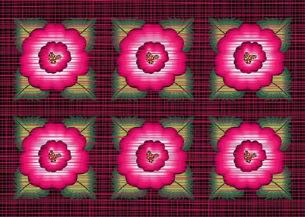 Motif Sans Couture Bordure Broderie Florale Mexicaine Cadre Coloré Fleurs — Image vectorielle