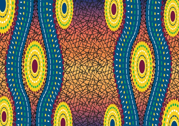 Afrika Balmumu Yazdırma Kumaşı, Etnik el yapımı süs, Etnik ve kabile motifleri geometrik elementler. Vektör dokusu, afro tekstil Ankara moda tarzı. Pareo elbise, batik stili.