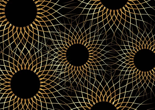 Концепция Золотых Подсолнухов Знак Солнечных Вспышек Шаблон Лучевых Лучей Переплетение — стоковый вектор