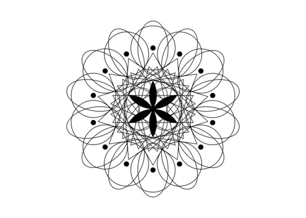 Symbole Semence Vie Géométrie Sacrée Logo Icône Mandala Mystique Géométrique — Image vectorielle