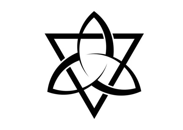 Triquetra Λογότυπο Triangle Trinity Knot Τατουάζ Παγανιστικό Κέλτικο Σύμβολο Triple — Διανυσματικό Αρχείο