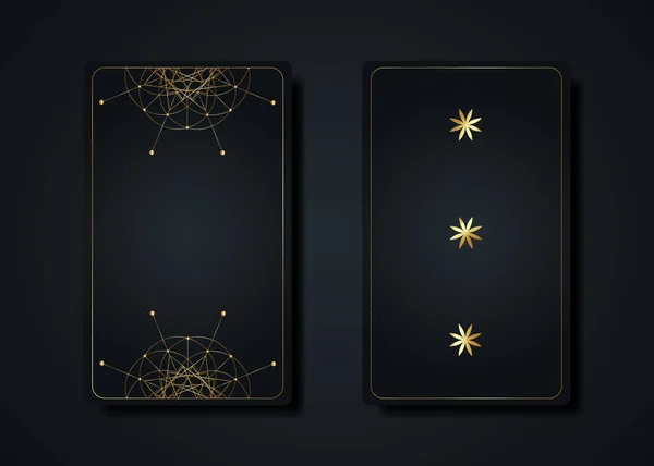 Set Cartes Magiques Tarot Magie Occulte Signe Géométrie Sacrée Symboles — Image vectorielle