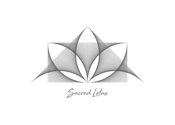 Геометрические Проволочные Рамки Sacred Lotus Flower Три Искусства Сакральная Геометрия — стоковый вектор