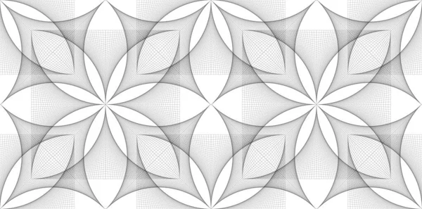 Sömlös Blomma Liv Symbol Banner Mall Geometrisk Wireframe Sacred Lotus — Stock vektor