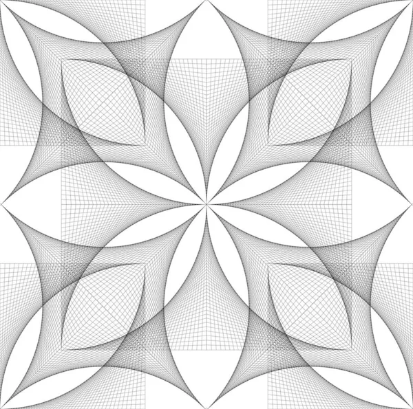 Απρόσκοπτη Λουλούδι Της Ζωής Σύμβολο Πρότυπο Λάβαρο Γεωμετρικό Wireframe Ιερό — Διανυσματικό Αρχείο