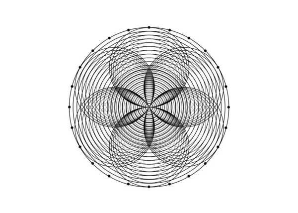 Ziarno Symbolu Życia Święta Geometria Ikona Logo Geometryczna Mistyczna Mandala — Wektor stockowy