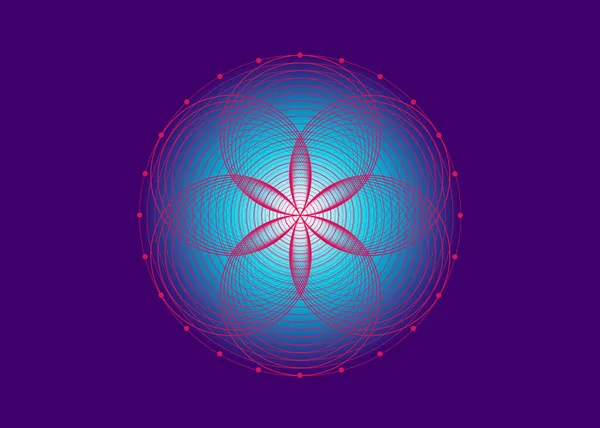 Semilla Vida Símbolo Geometría Sagrada Icono Del Logotipo Mandala Místico — Archivo Imágenes Vectoriales