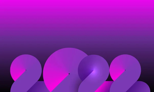 2022 Neon Banner Happy New Year Dark Pink Purple Color — стоковий вектор