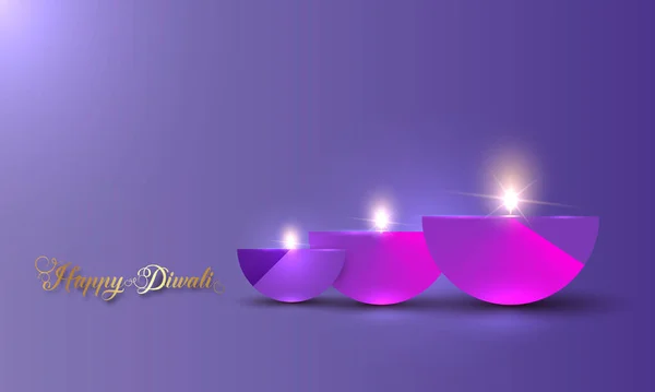 Happy Diwali Festival Lights India Celebration Kleurrijke Template Grafisch Banner — Stockvector