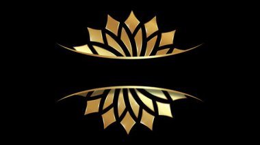 Arap tarzında altın çerçeveli lüks mandala arka planının animasyonu. Motion Graphics Video Mandala Döndürme, altın parçacıklar zarif siyah arkaplan ve metin için boşluk kopyalama