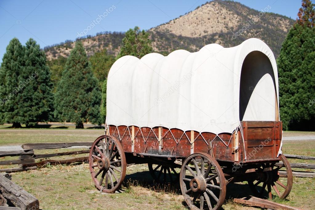 Old west covered wagon