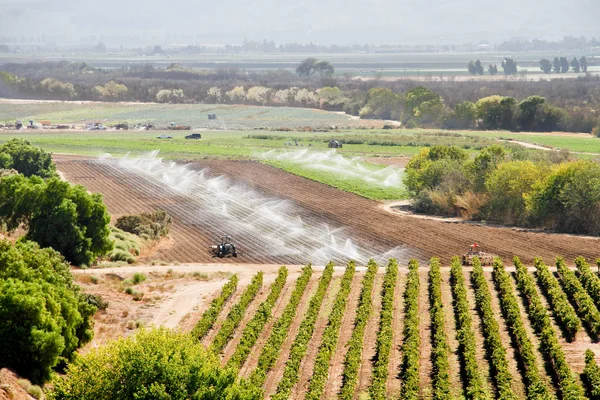 Fertile Calif farm with water — Stock Photo, Image