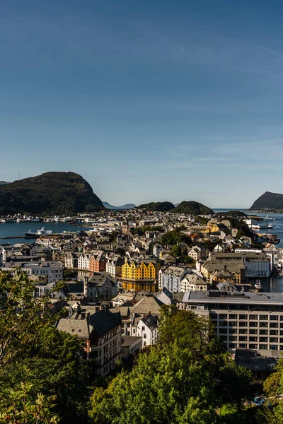 Εκδοτική 2019 Alesund Νορβηγία Άποψη Της Lesund Στη Νορβηγία Μια — Φωτογραφία Αρχείου