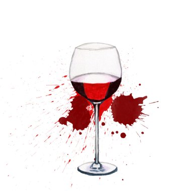 çizilmiş bir bardak şarap ver