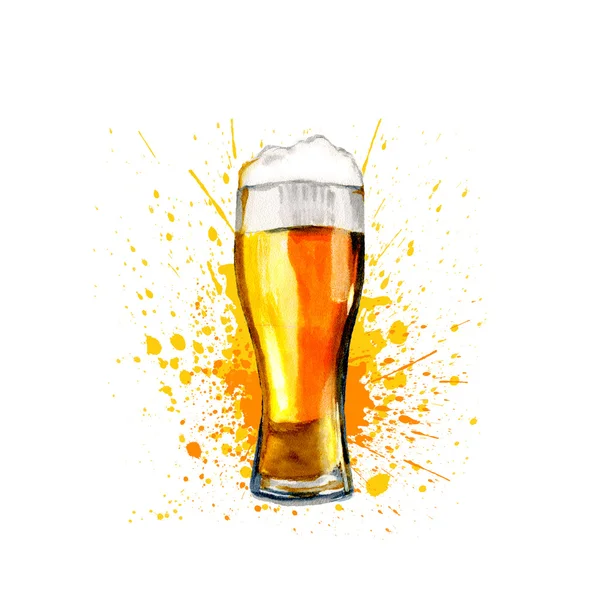 Hand drawn watercolor Beer — Stock Photo, Image