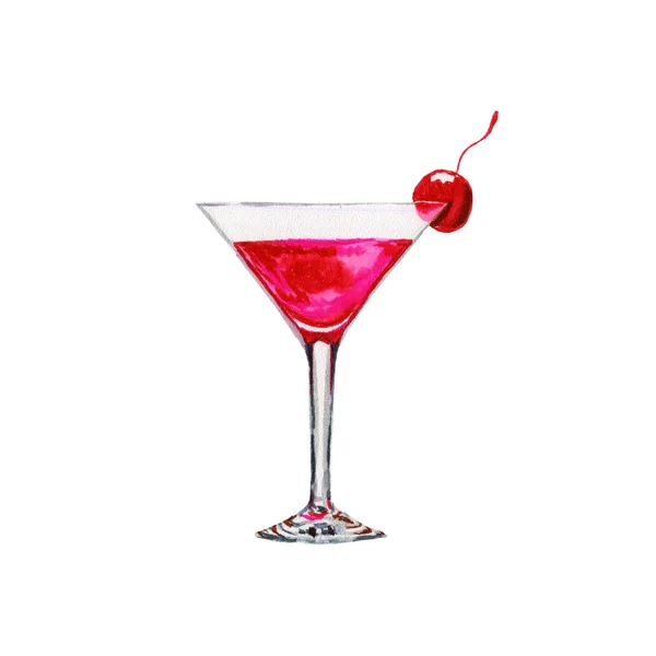 Acquerello disegnato a mano Cocktail — Foto Stock