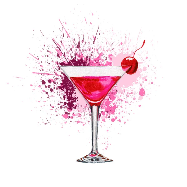 Hand drawn watercolor Cocktail — Stock Photo, Image