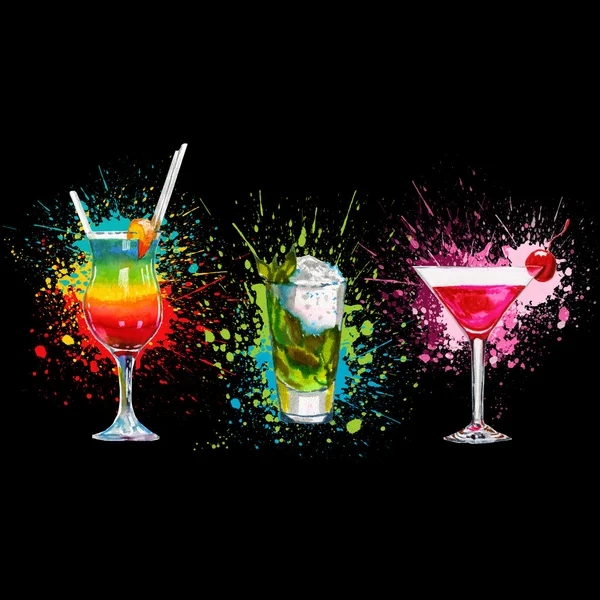 Set of colorful cocktails — Stock Photo, Image