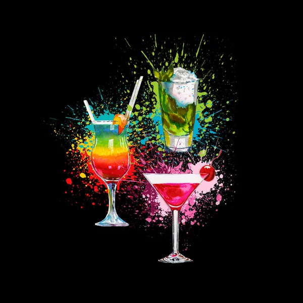 Ensemble de cocktails colorés — Photo