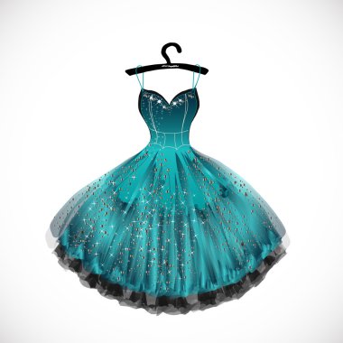 elle çizilmiş şenlikli elbise