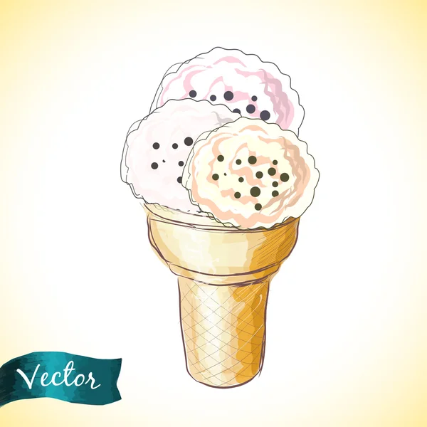 맛 있는 아이스크림 — 스톡 벡터