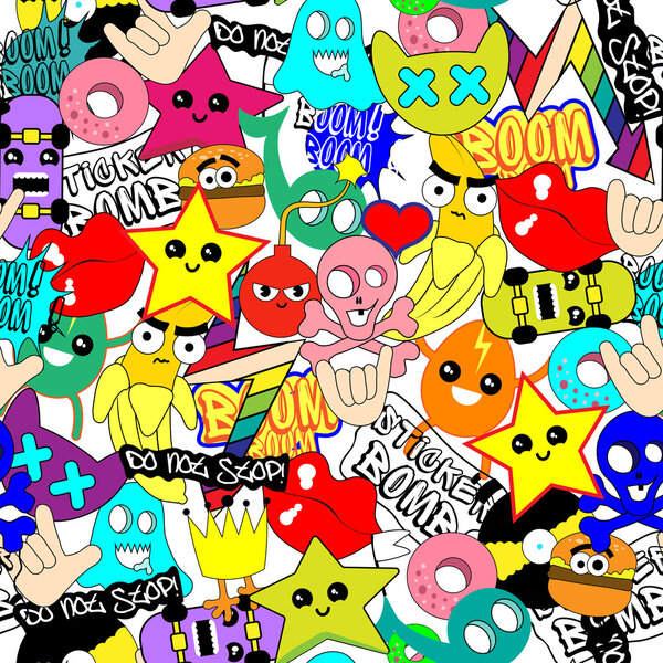 Colorful stickers background