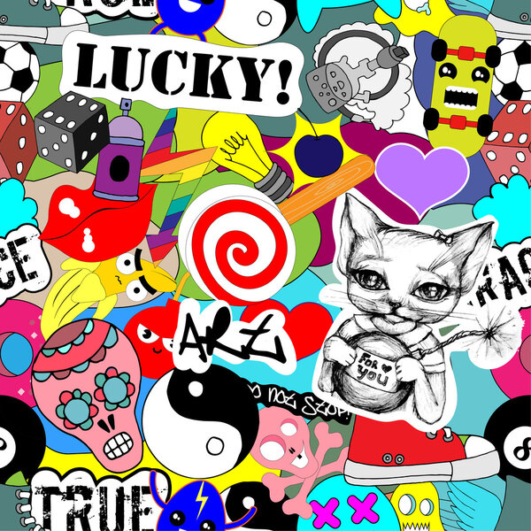 Colorful stickers background