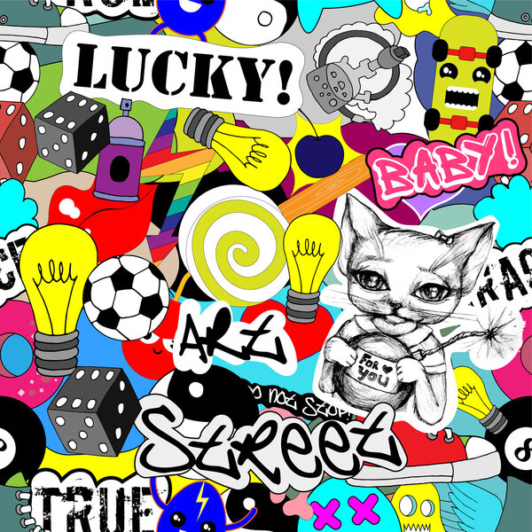 Colorful stickers background