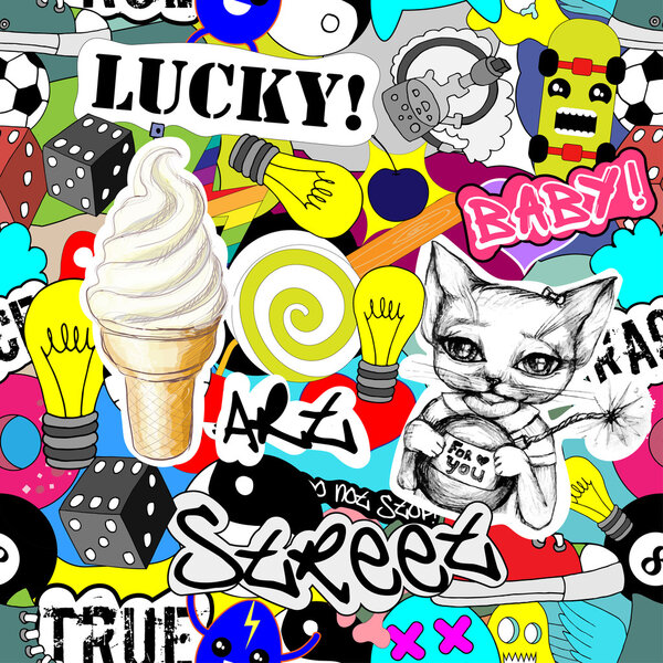 Colorful stickers background