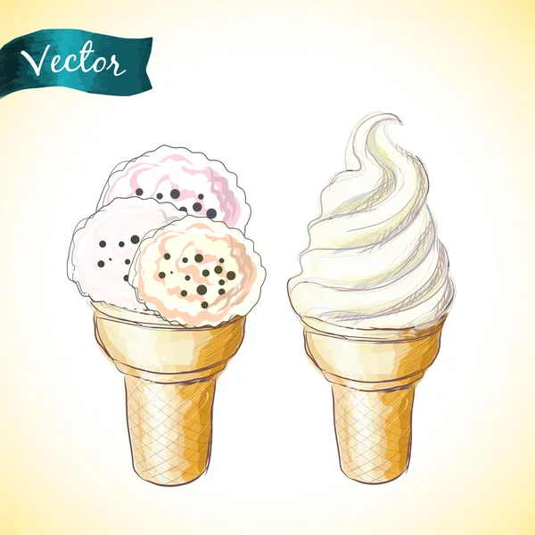 Ice creams set — Stock Vector
