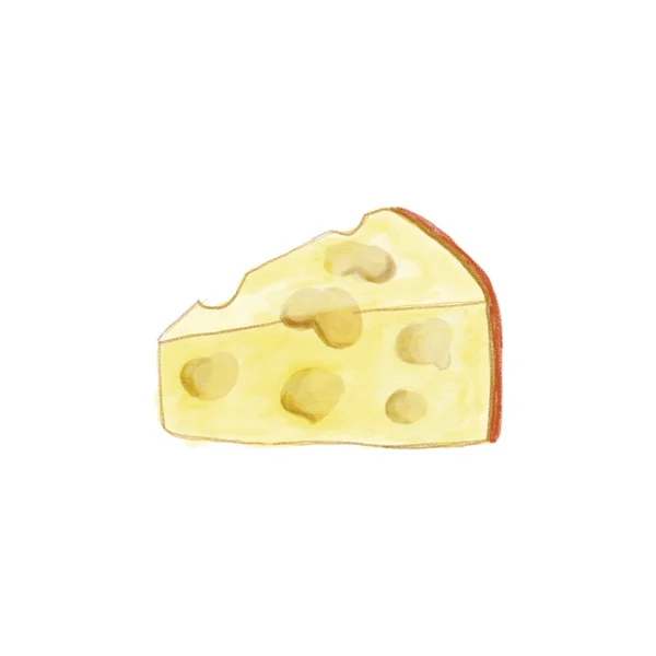 Ilustración acuarela de queso —  Fotos de Stock