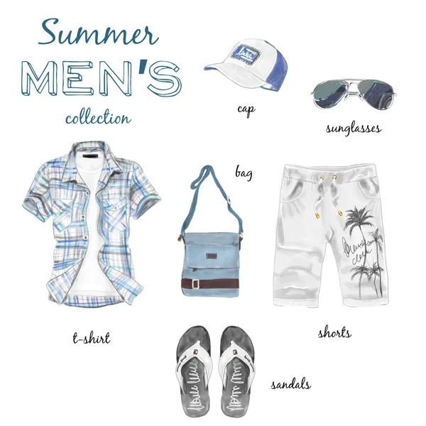 Verão roupas masculinas conjunto — Fotografia de Stock