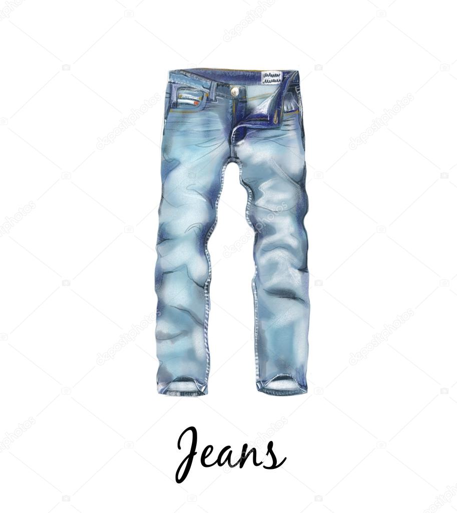 Watercolor denim jeans — Stock Photo © shekaka 120230236