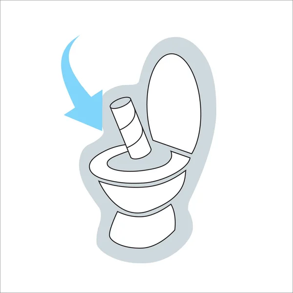 Aqua Tube Toilet Pack Symbool Biologisch Afbreekbaar Papier Lossen Vector — Stockvector